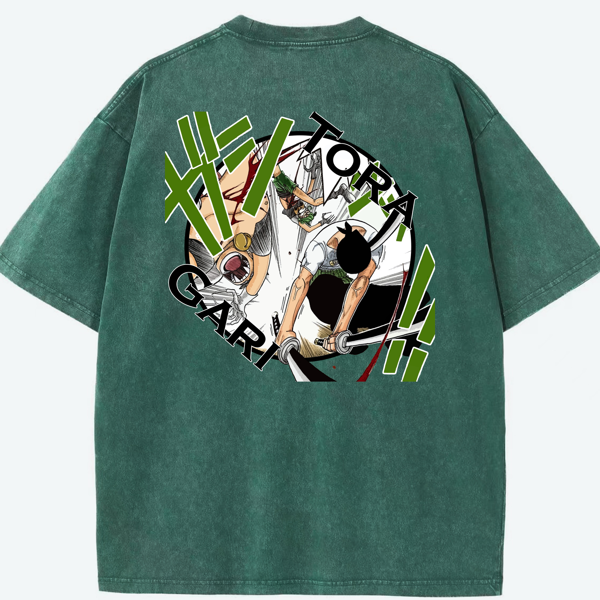 ワンピース ロロノア・ゾロ ONE PIECE Roronoa Zoro 綿100% ヴィンテージ風 半袖Tシャツ（背面プリント）